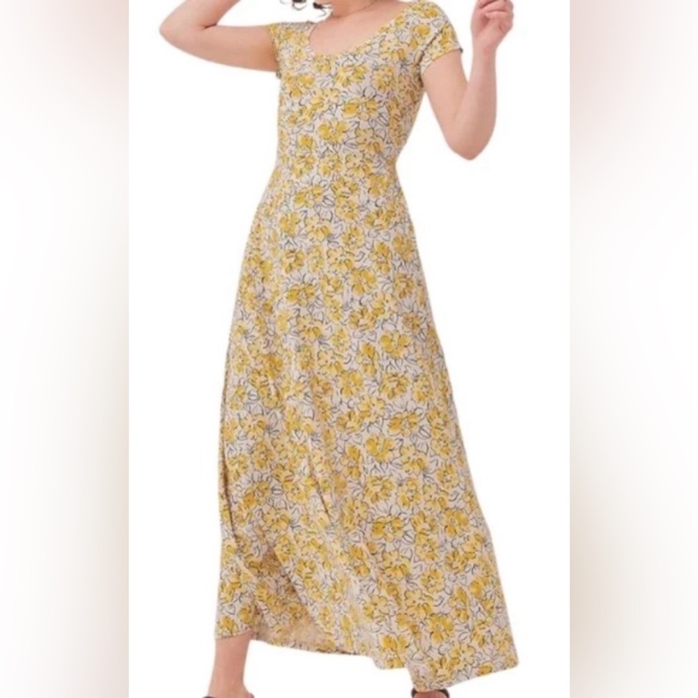 Pact Organic cotton fit and flare cross back maxi dress